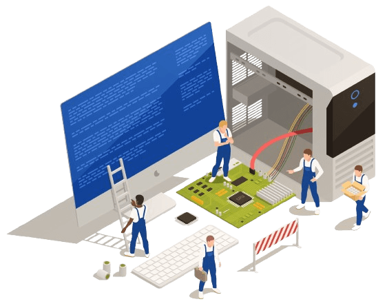 Hexley repair shop software illustration